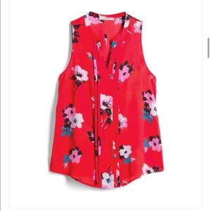 Red floral blouse- tank